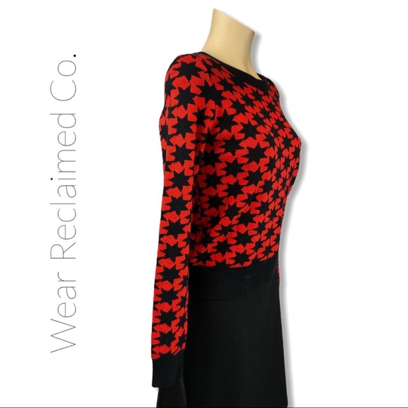 ALICE & UO Red Galaxy Star Pullover Sweater - Picture 3 of 7